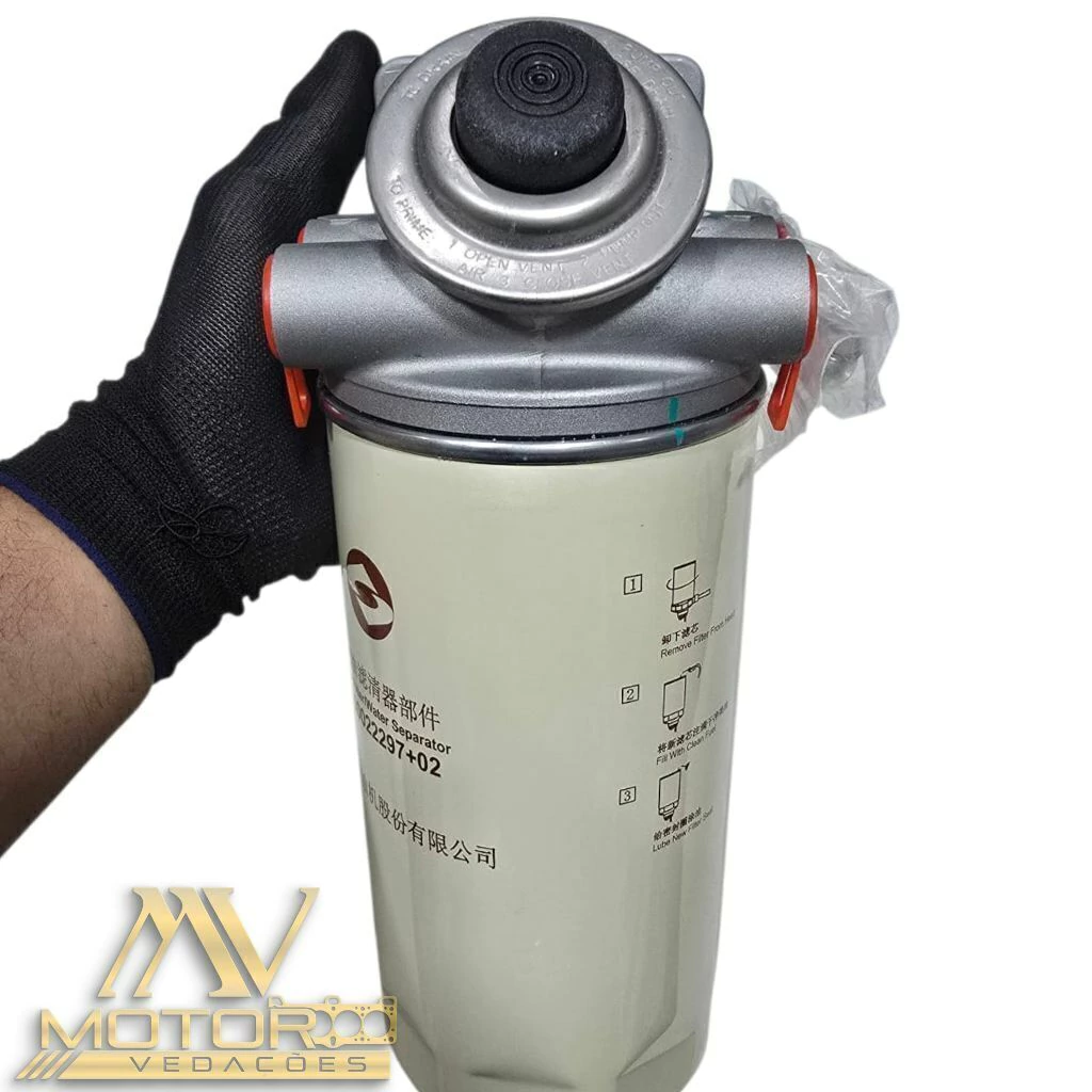860152991/S00024466 SUPORTE COM FILTRO DE COMBUSTIVEL ORIGINAL DO MOTOR SHANGHAI SC7 DA LW300KV XCMG
